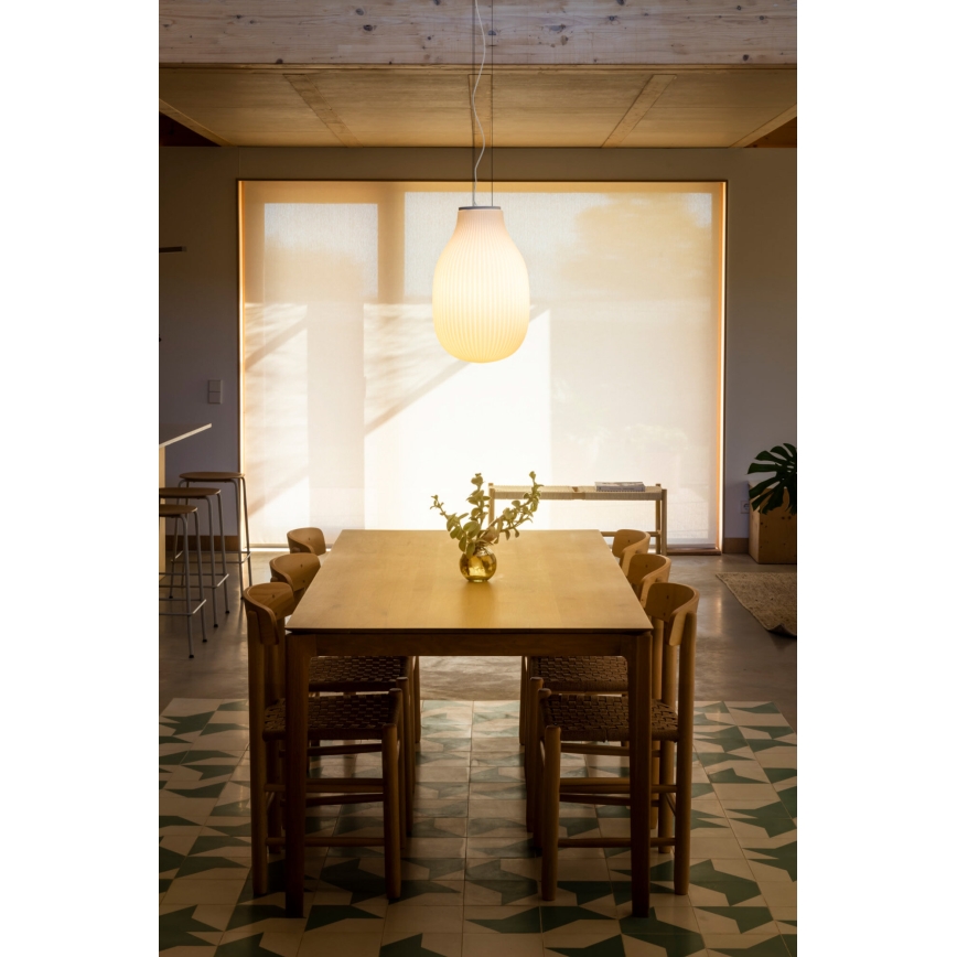 FARO 28300 - Candeeiro suspenso ISABELLE 1xE27/15W/230V diâmetro 31 cm branco