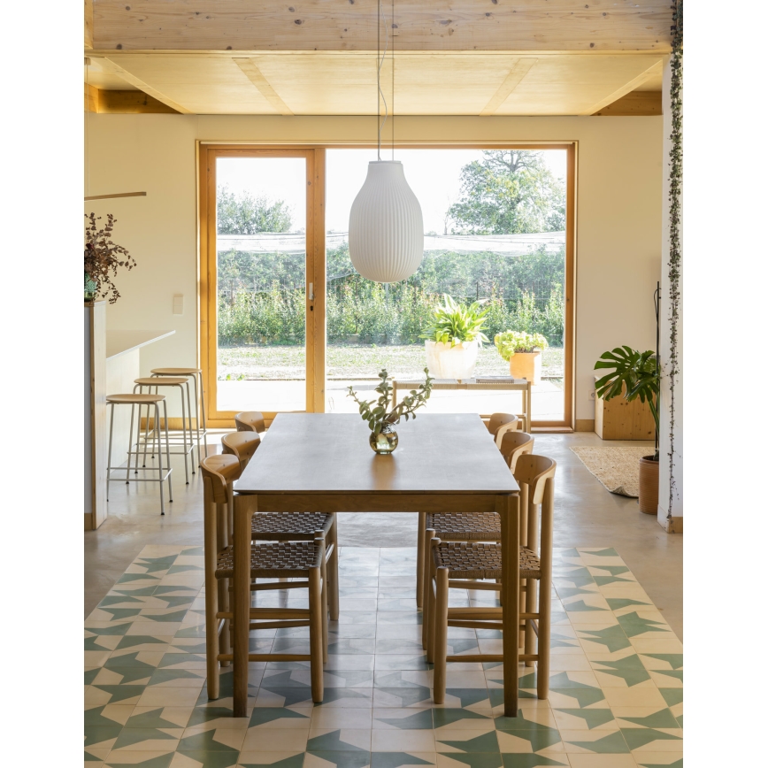 FARO 28300 - Candeeiro suspenso ISABELLE 1xE27/15W/230V diâmetro 31 cm branco