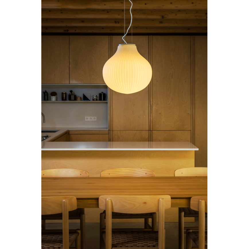 FARO 28301 - Candeeiro suspenso ISABELLE 1xE27/15W/230V diâmetro 40 cm branco