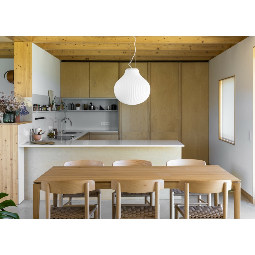 FARO 28301 - Candeeiro suspenso ISABELLE 1xE27/15W/230V diâmetro 40 cm branco