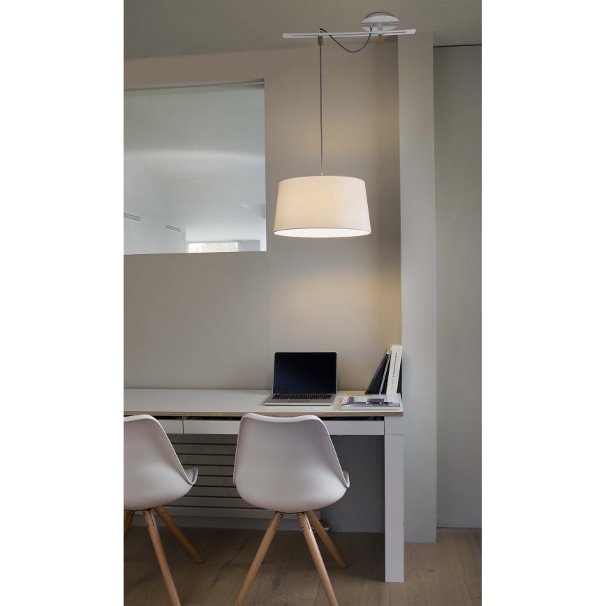 FARO 28394 - Candelabro suspenso FUSTA 1xE27/20W/230V branco