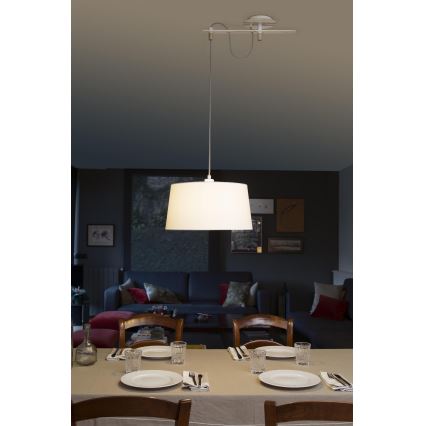 FARO 28394 - Candelabro suspenso FUSTA 1xE27/20W/230V branco