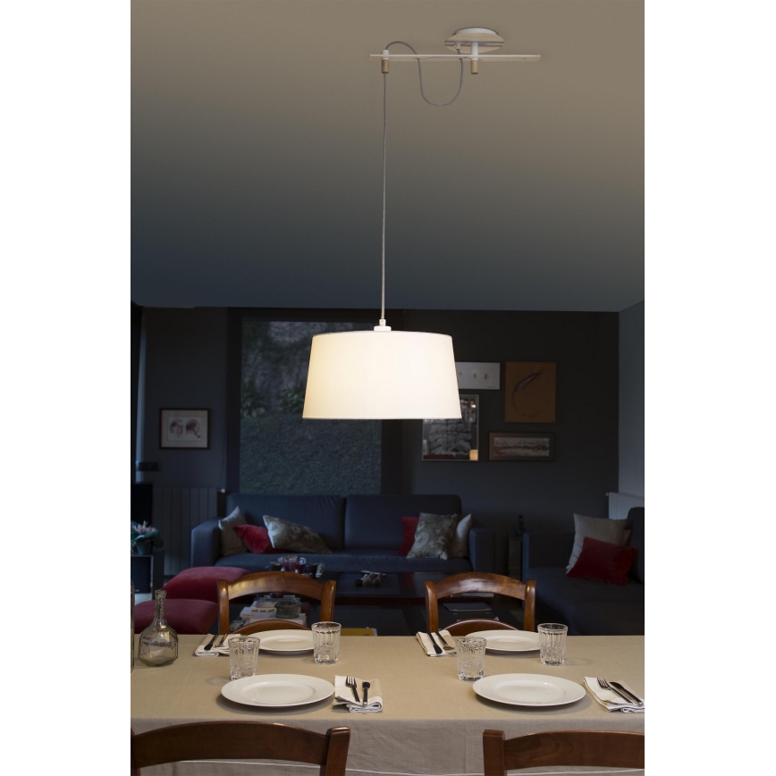 FARO 28394 - Candelabro suspenso FUSTA 1xE27/20W/230V branco