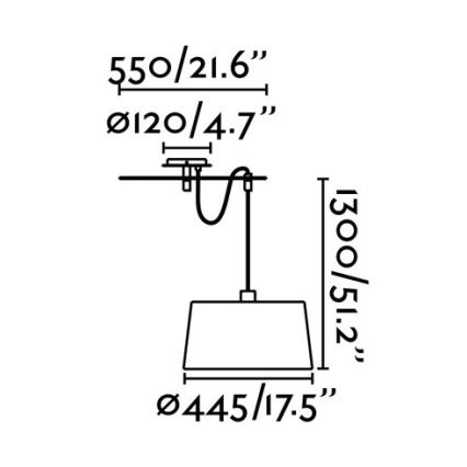 FARO 28394 - Candelabro suspenso FUSTA 1xE27/20W/230V branco