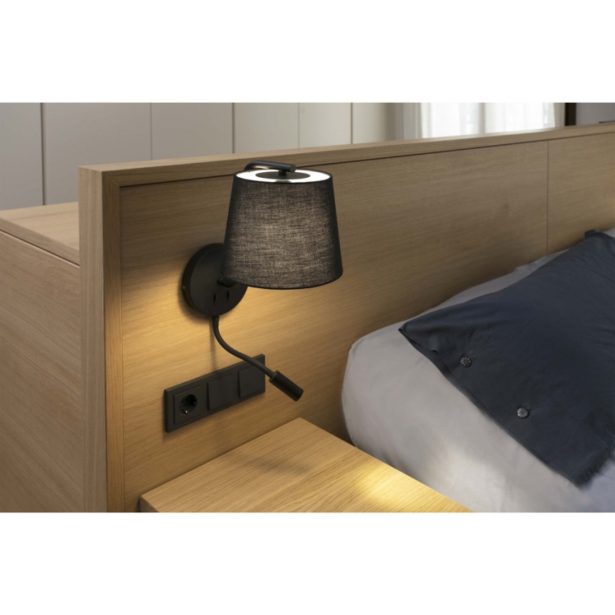 FARO 29330 - Lâmpada de parede LED BERNI 1xE27/20W/230V + 1xLED/3W