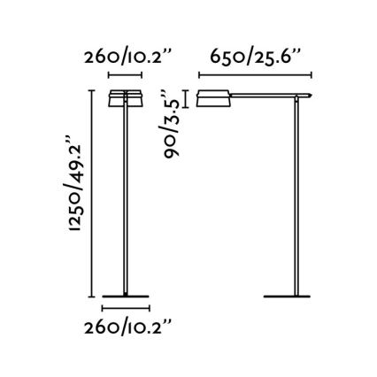 FARO 29569 - Candeeiro de chão LED com regulação através de toque LOOP LED/6W/230V