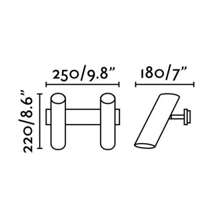 FARO 29876 - Foco de parede LINK 2xGU10/11W/230V preto