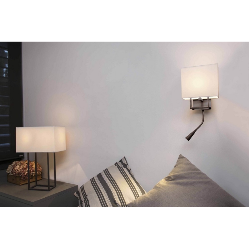 FARO 29983 - Luz de parede LED VESPER 1xE14/20W/230V + LED/1W