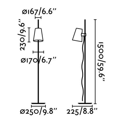FARO 29998 - Candeeiro de chão LUPE 1xE27/20W/230V brilhante cromado