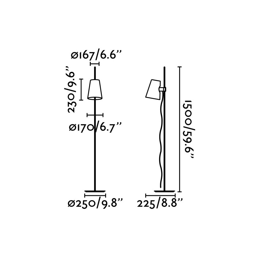 FARO 29998 - Candeeiro de chão LUPE 1xE27/20W/230V brilhante cromado