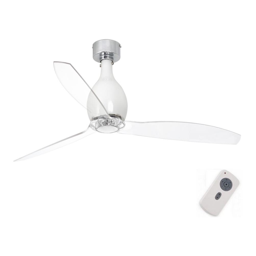 FARO 32020 - Ventoinha de teto MINI ETERFAN branco/transparente + controlo remoto