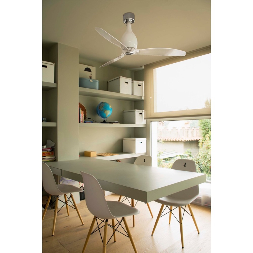 FARO 32020 - Ventoinha de teto MINI ETERFAN branco/transparente + controlo remoto
