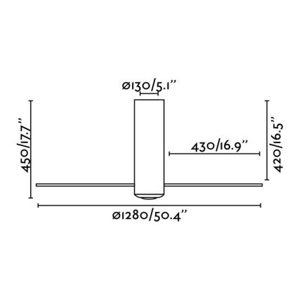 FARO 32034 - Ventoinha de teto TUBE FAN branco/transparente