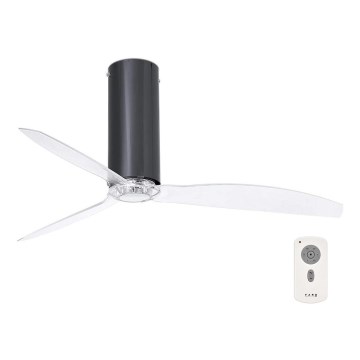 FARO 32035 - Ventoinha de teto TUBE FAN preto/transparente + controlo remoto