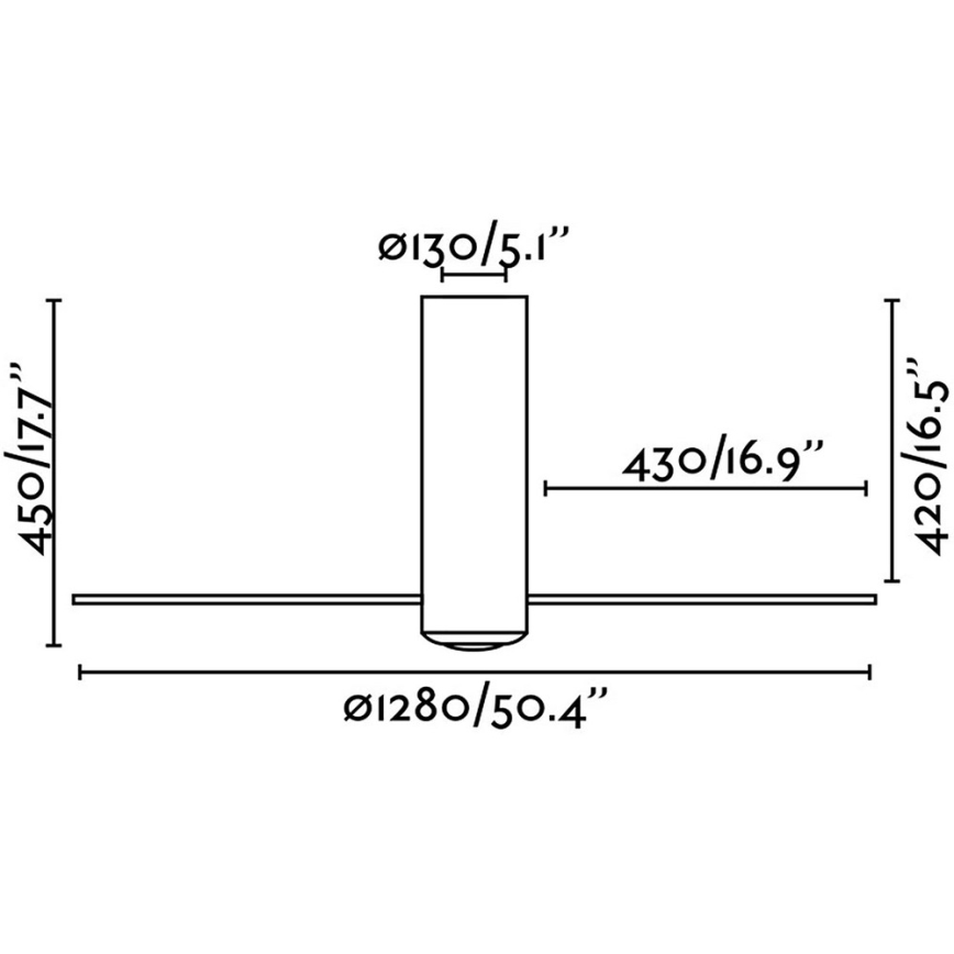 FARO 32035 - Ventoinha de teto TUBE FAN preto/transparente + controlo remoto