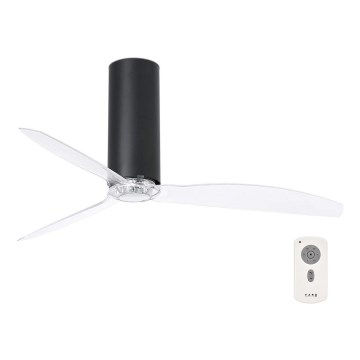 FARO 32036 - Ventoinha de teto TUBE FAN preto/transparente + controlo remoto