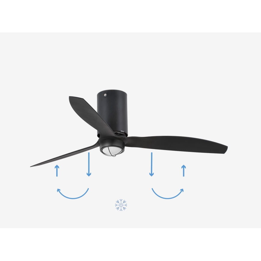 FARO 32043WP-10- Ventoinha de teto LED MINI TUBE FAN M 16W/230V preto 128 cm SMART + comando