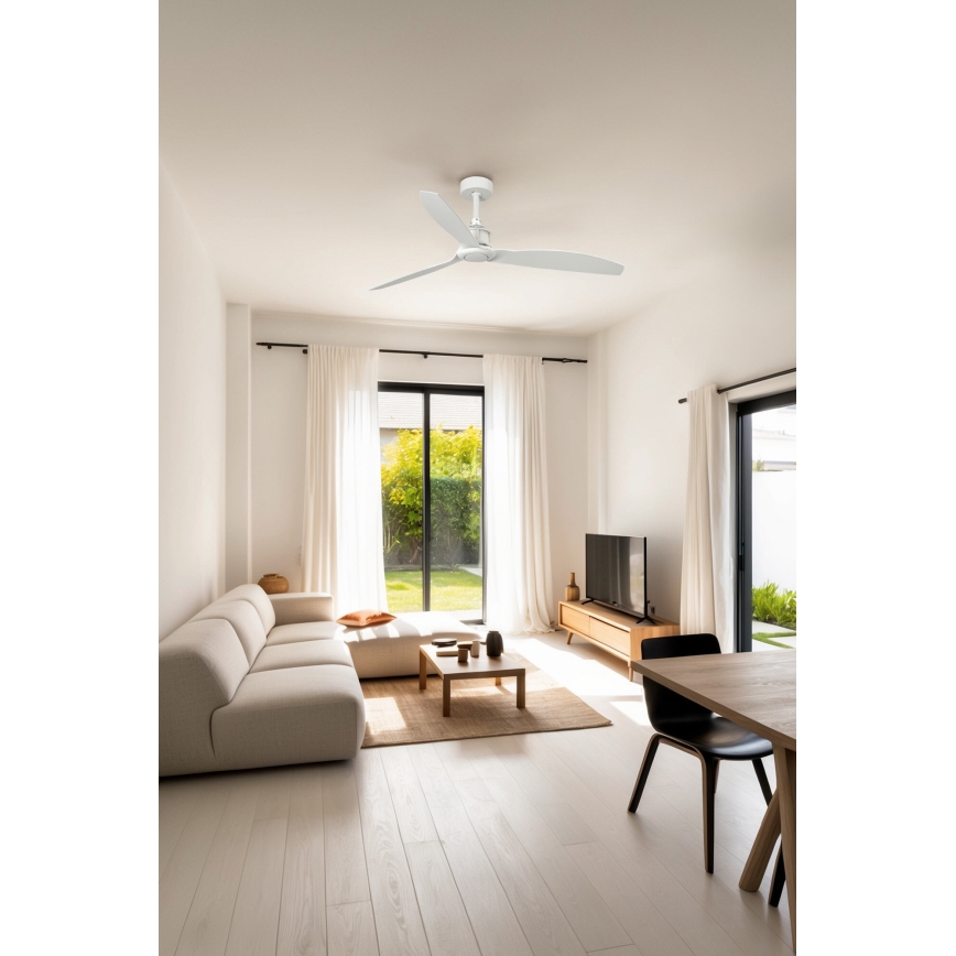 FARO 32101WP - Ventoinha de teto JUST FAN M branco diâmetro 128 cm SMART + comando