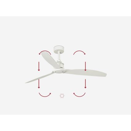 FARO 32101WP - Ventoinha de teto JUST FAN M branco diâmetro 128 cm SMART + comando