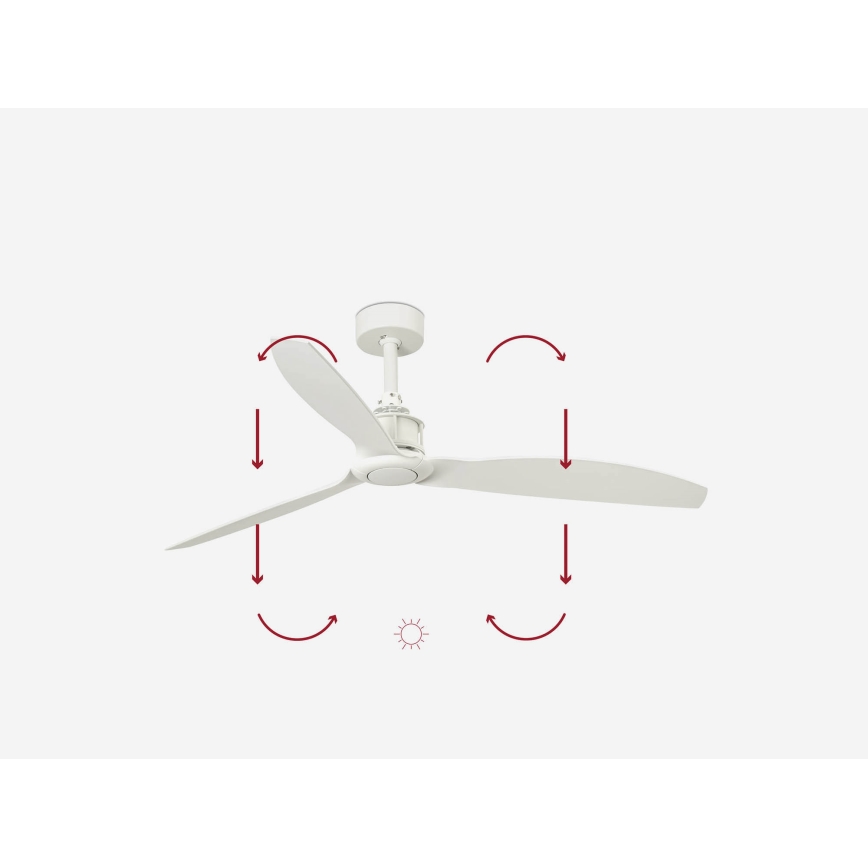 FARO 32101WP - Ventoinha de teto JUST FAN M branco diâmetro 128 cm SMART + comando