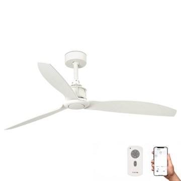 FARO 32101WP - Ventoinha de teto JUST FAN M branco diâmetro 128 cm SMART + comando