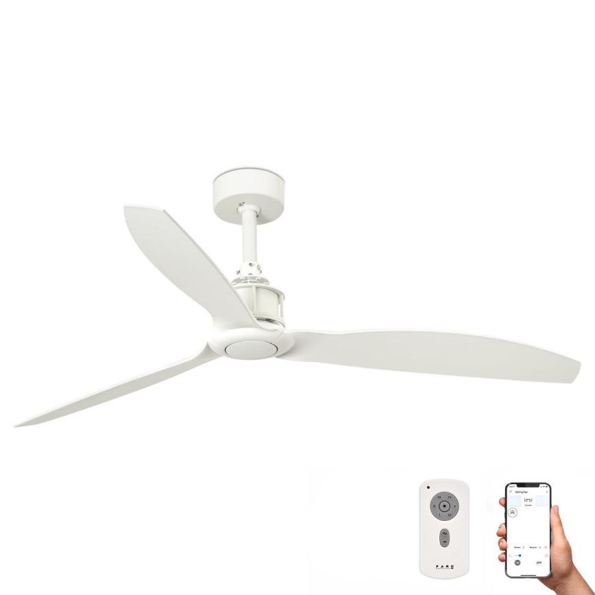 FARO 32101WP - Ventoinha de teto JUST FAN M branco diâmetro 128 cm SMART + comando