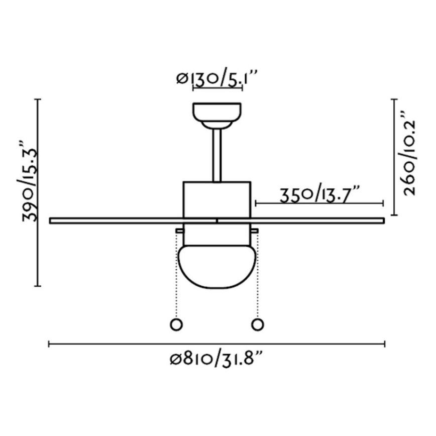 FARO 33186 - Ventoinha de teto PALAO 1xE14/40W/230V
