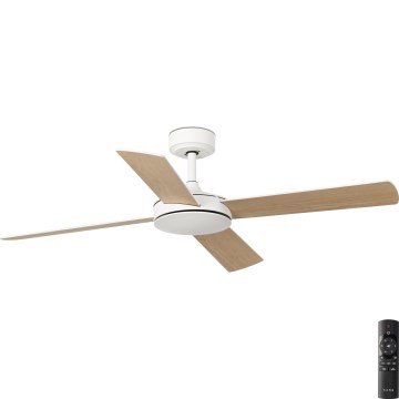 FARO 33350DC - Ventoinha de teto MALLORCA L branco/castanho + comando