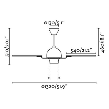 FARO 33352 - Ventoinha de teto CUBA
