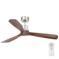 FARO 33370DC - Ventilador de teto LANTAU castanho/cromado mate diâmetro 132 cm + comando à distância