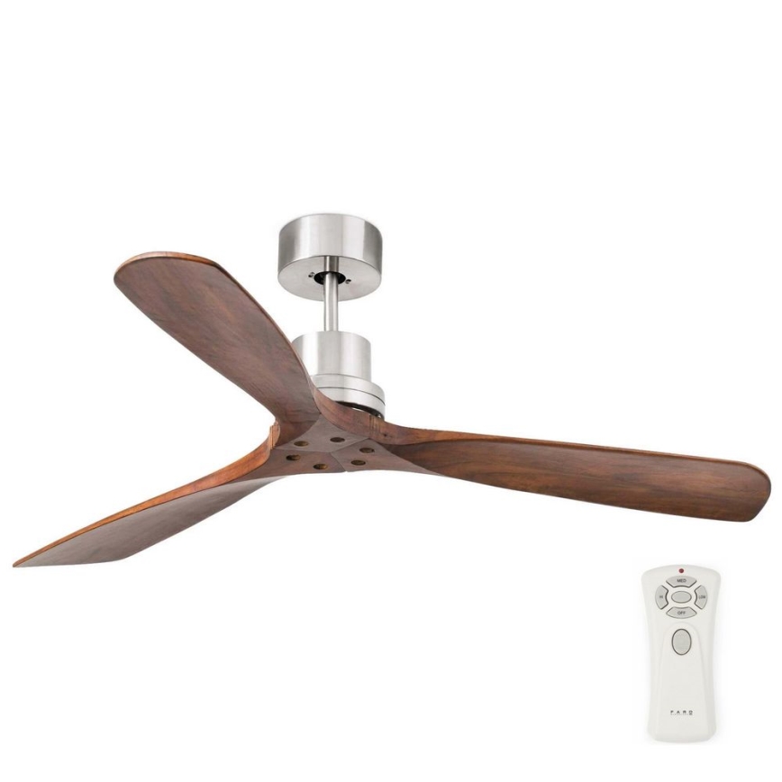 FARO 33370DC - Ventilador de teto LANTAU castanho/cromado mate diâmetro 132 cm + comando à distância