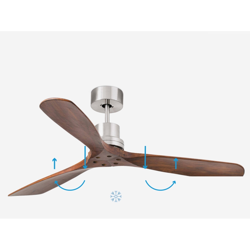 FARO 33370DC - Ventilador de teto LANTAU castanho/cromado mate diâmetro 132 cm + comando à distância
