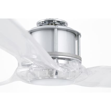 FARO 33394 - Ventoinha de teto JUST FAN cromado brilhante/transparente + comando