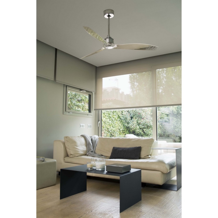 FARO 33394 - Ventoinha de teto JUST FAN cromado brilhante/transparente + comando