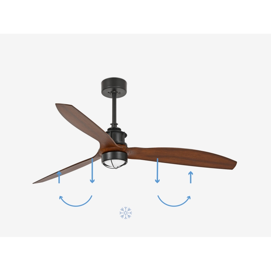 FARO 33395-10 - Ventoinha de teto LED JUST FAN LED/16W/230V preto/castanho + comando