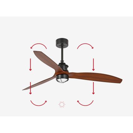 FARO 33395-10 - Ventoinha de teto LED JUST FAN LED/16W/230V preto/castanho + comando