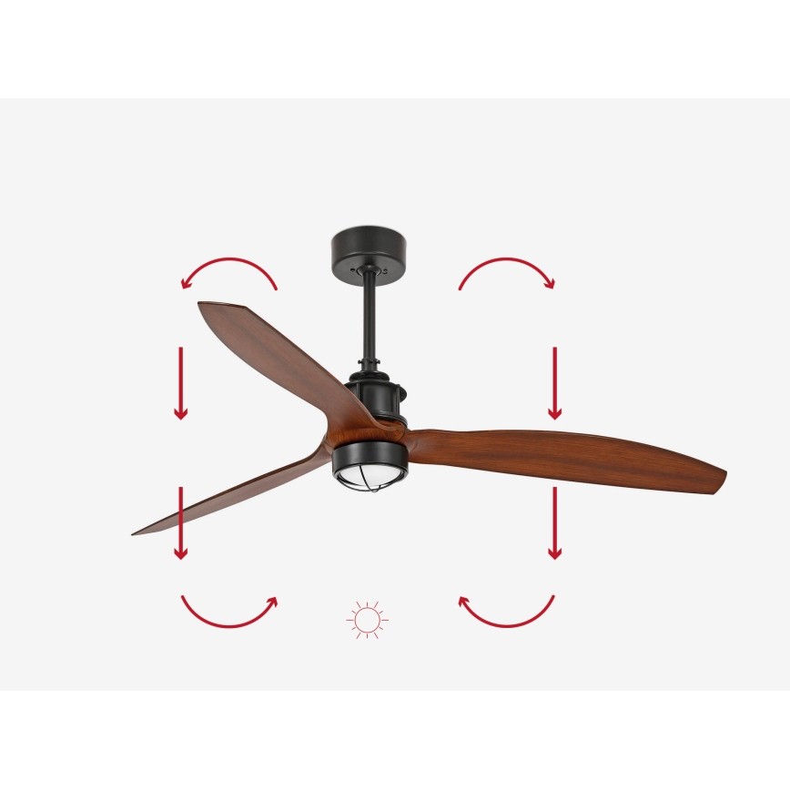 FARO 33395-10 - Ventoinha de teto LED JUST FAN LED/16W/230V preto/castanho + comando