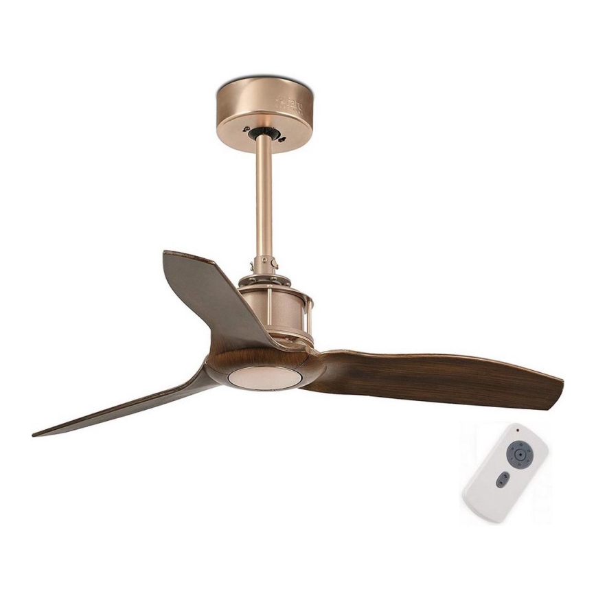 FARO 33423 - Ventoinha de teto JUST FAN castanho/cobre + controlo remoto