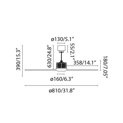 FARO 33425 - Ventoinha de teto JUSTFAN