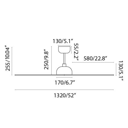 FARO 33447WT - Ventoinha de teto GOTLAND L castanho/preto diâmetro 132 cm Wi-Fi Tuya + comando