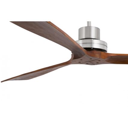 FARO 33464DC - Ventoinha de teto LANTAU XL castanho/cromado mate diâmetro 168 cm + comando