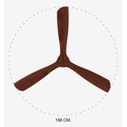 FARO 33464DC - Ventoinha de teto LANTAU XL castanho/cromado mate diâmetro 168 cm + comando
