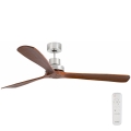 FARO 33464DC - Ventoinha de teto LANTAU XL castanho/cromado mate diâmetro 168 cm + comando