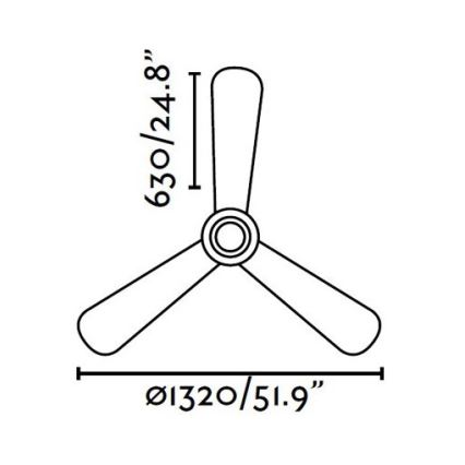 FARO 33472N - Ventoinha de teto NIAS cromado mate/castanho diâmetro 132 cm + comando