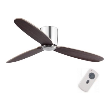 FARO 33472N - Ventoinha de teto NIAS cromado mate/castanho diâmetro 132 cm + comando