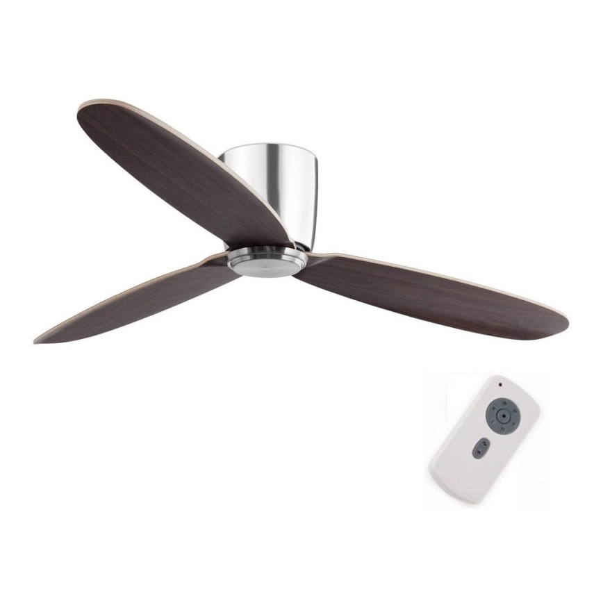 FARO 33472N - Ventoinha de teto NIAS cromado mate/castanho diâmetro 132 cm + comando