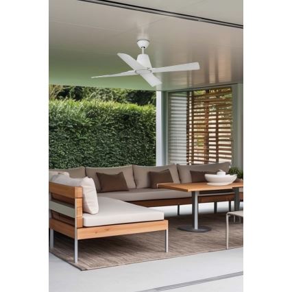 FARO 33480 - Ventilador de teto TYPHOON IP44 diâmetro 130 cm branco + controlo remoto