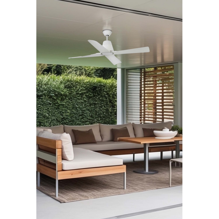 FARO 33480 - Ventilador de teto TYPHOON IP44 diâmetro 130 cm branco + controlo remoto