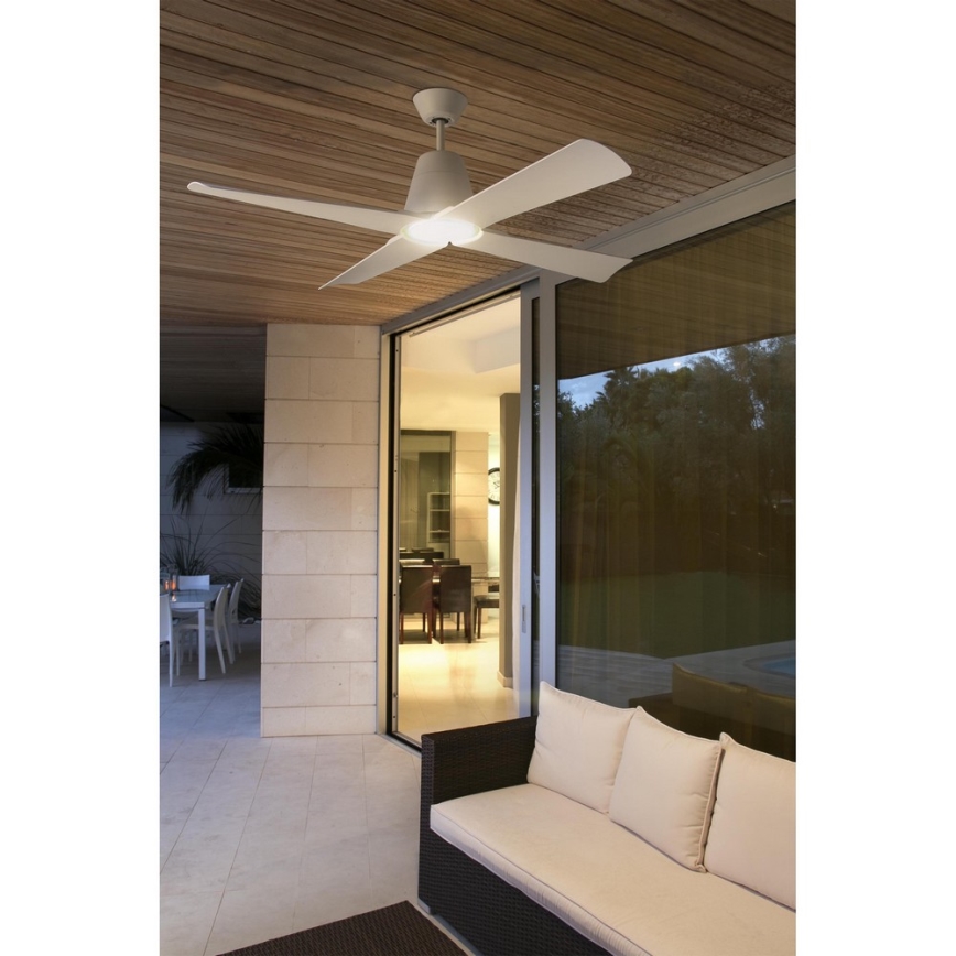 FARO 33480 - Ventoinha de teto TYPHOON IP44 branco