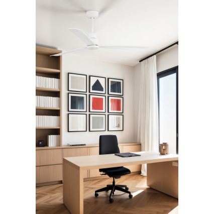 FARO 33487WP-Ventoinha de teto NASSAU M branco d. 128 cm SMART + comando